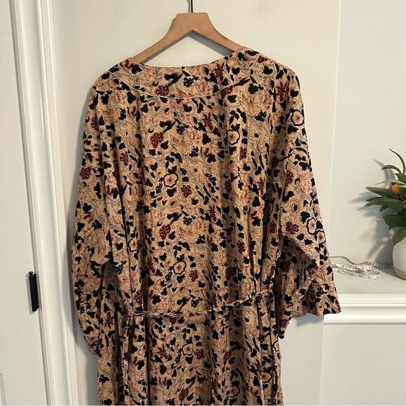 THE GREAT. Sleep Cream Black Cotton Floral Robe 0/1 Small/Medium - Picture 7 of 13